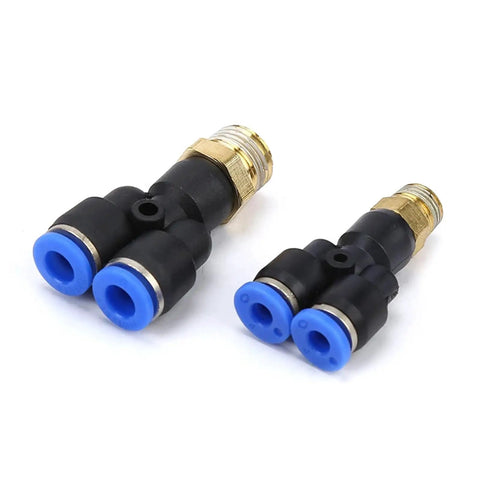 Get This Insane M5 To 1/2 Inch Y Shape Pneumatic Push In Fitting Connector Kit Featuring 20 Pieces Of Reliable Brass And Plastic Adapters For Smooth Air Distribution In Automation Systems And Tool Connections Without Any Leaks Today; Y connectors
