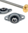 Heavy Duty T8 Lead Screw Horizontal Kit With 2mm Pitch And 8mm Diameter For Your DIY 3D Printer And Engraving Rig To Build A Sick Machine Setup Fast. Stainless steel T8 lead screw kit with brass nut and flange bearings for 3D printer linear motion.