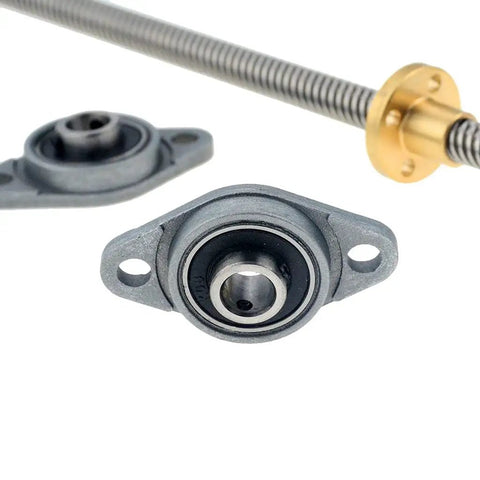 Heavy Duty T8 Lead Screw Horizontal Kit With 2mm Pitch And 8mm Diameter For Your DIY 3D Printer And Engraving Rig To Build A Sick Machine Setup Fast. Stainless steel T8 lead screw kit with brass nut and flange bearings for 3D printer linear motion.