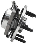 Side view of 6 Lug Front Wheel Hub And Bearing Assembly NT515054 with wiring, fits 1999-2006 Chevy Silverado 1500 2WD models.
