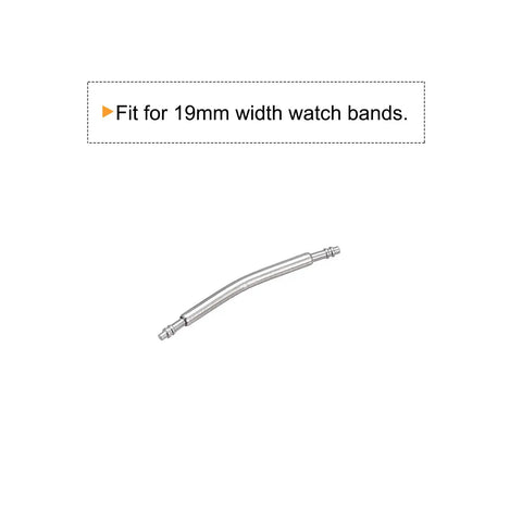 19mm Curved Spring Bar Pins 1.5mm Diameter Stainless Steel Double Flanged End Watch Band Link Pins For Leather Straps Replacement 20 Pieces