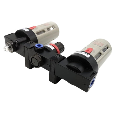 Three Unit FRL Air Treatment Workhorse For Pneumatic Systems, Filter Regulator Lubricator Assembly Keeps Moisture And Dust Out
