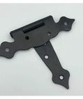 Heavy Duty Iron T Strap Hinges For Barn Doors And Wood Sheds Built Different Includes Mounting Hardware shown from above