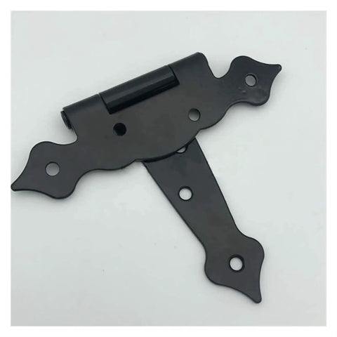 Heavy Duty Iron T Strap Hinges For Barn Doors And Wood Sheds Built Different Includes Mounting Hardware shown from above