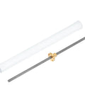 300mm Tr6X1 Lead Screw With Brass Nut For DIY 3D Printer Upgrades In 304 Stainless Steel Silver, 1mm Pitch And 1mm Lead, 1 Start, Smooth Linear Motion, Packs In Plastic Packaging Tube in white tube