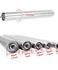 Heavy Duty Gravity Conveyor Rollers Steel Tube 2 Inch Diameter By 10 Inches Long Pack Of Three showing multiple sizes and smooth finish.