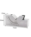 Heavy Duty Adjustable Angle V Block For Milling Precision 90 Deg With 0-60 Deg Vice Grip Hold Clamp dimensions 75mm x 36mm x 25mm