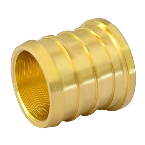 3/4 Inch PEX Barb Plug End Cap Brass Crimp Fittings Pack Of 10 For Water, Heating, Oil And Gas Lines, Lead Free Brass, Corrosion Resistant