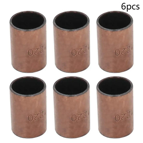 Six Pack Sleeve Bearing Set 12mm Bore 14mm OD 20mm Length Oilless Bronze Sintered Bushings For Sliding Machinery Parts Low Friction Wear Resistant Quiet Operation Printing Presses Textile Machines, 6pcs