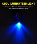Five Pack Blue LED Toggle Switches 12V 30A SPST With 3 Pin Blade Terminals For Car Boats ATVs RV DIY Projects 12mm Mounting Hole Bright Indicator Lights On Off blue LED lit in dark
