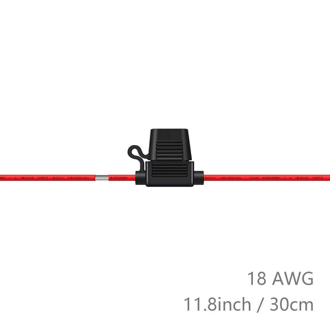 18 Gauge Inline Fuse Holder Kit, 5 Pack Waterproof Fuse Holders With 15 ATC/ATO Fuses, 18 AWG wire, close-up of holder cap