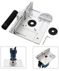 Tough As Nails Aluminum Router Table Insert Plate with CNC scale and mounting holes for 85X85MM, 70X60MM openings.