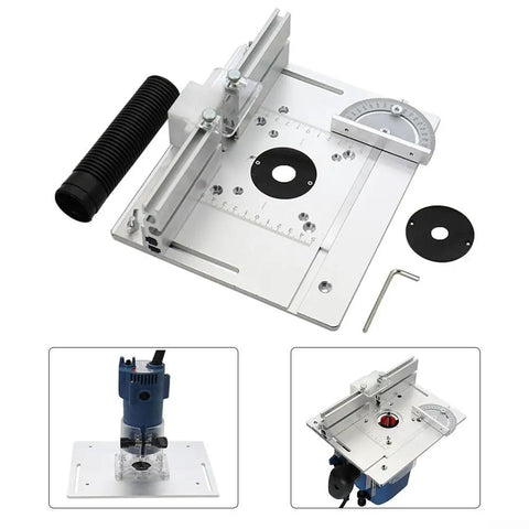 Tough As Nails Aluminum Router Table Insert Plate with CNC scale and mounting holes for 85X85MM, 70X60MM openings.
