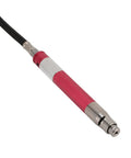 Dead Lightweight Slick Pneumatic Air Pencil Die Grinder Featuring 58000Rpm Power and One Quarter Inch Inlet with M3 Collet close-up of red and silver air pencil grinder.