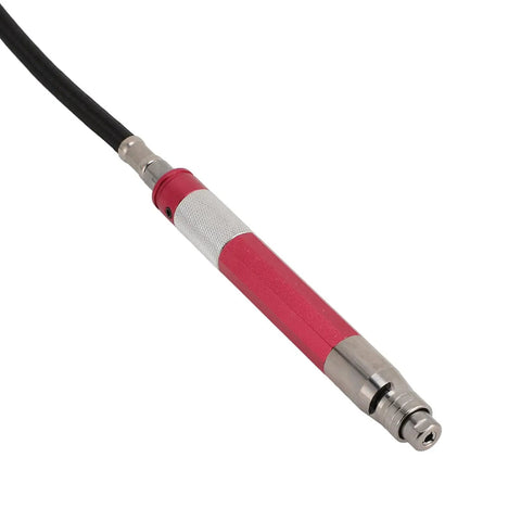 Tough As Nails Pneumatic Air Powered Pencil Die Grinder Spits Out Blistering 58000 Rpm for precise grinding with red and silver grip.