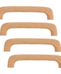 4Pcs Beech Wood Drawer Pulls For Cabinets And Dressers Modern Kitchen Hardware Screws Included Unfinished Wooden Furniture