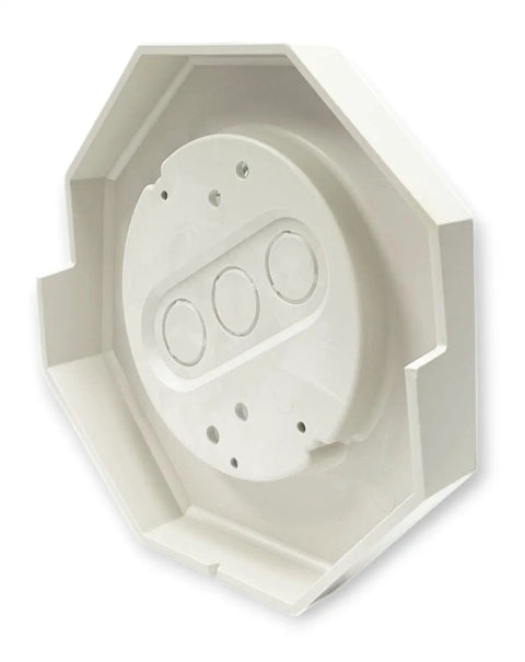 Vinyl Siding Lamp Mounting Kit With Built In Electrical Box For 5/8 Inch Outdoor Siding Lap Durable Exterior Lighting Mounting Solution For Lamps Fixtures Receptacles And Decorative Lanterns white vinyl octagon box