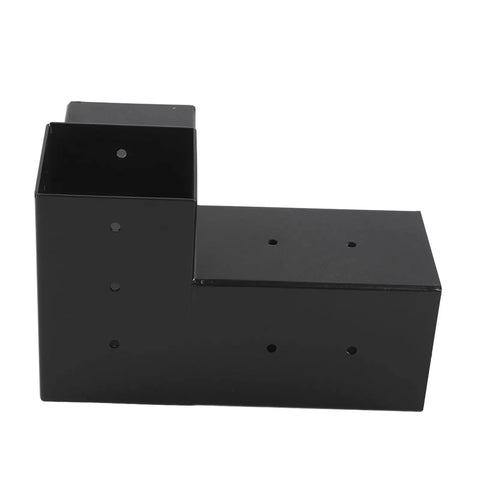 Super Sturdy Steel Bracket Kit For DIY Elevated Wood Stands Featuring Rustproof Coating, black heavy-duty mounting bracket.