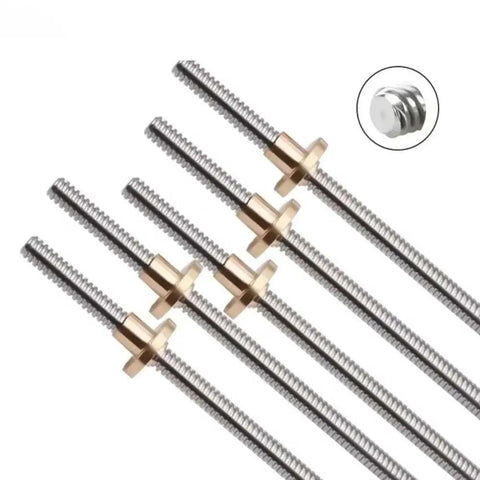 Premium T8 Leadscrew Kit For 3D Printer Mods With Matching Nut 100 To 500mm Length Durable Steel Lead 2mm Or 8mm Linear Motion Parts Ready To Roll, steel lead screw with nut