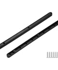 Black Plastic Drawer Slides With 12 Inch Side Mount Guide Rails And Mounting Hardware For Cabinet Or Closet Upgrades, includes screws.