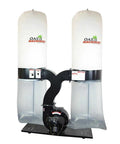 Badass Heavy Duty Five Horsepower Wood Dust Collector Delivers Beast Mode Performance For Your Shop with dual bags and solid build.