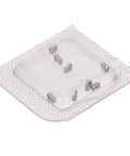 Pro Grade Stainless Steel Micro Watch Repair Screws Heavy Duty Back Cover Fasteners in blister pack, 1x1.3x2.4mm size, eight pieces.
