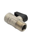 VP40 One Quarter Inch MPT Mini Drain Valve For Air Compressors, Brass Body, Zinc Plated, Plastic Handle, PTFE Seal