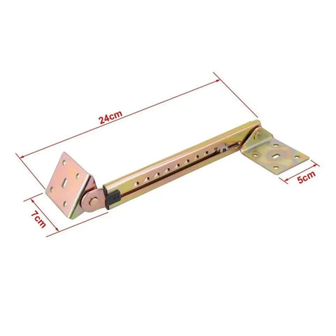 Lifting Rod Hinge With 10 Position Gear Adjustment And Pneumatic Lift Support, steel, plated finish, includes bracket, 24cm length