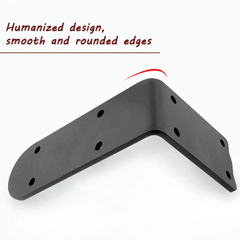 Heavy Duty L Shape Wall Shelf Brackets Two Pack Solid Steel Corner Mounts Rust Proof with smooth rounded edges.