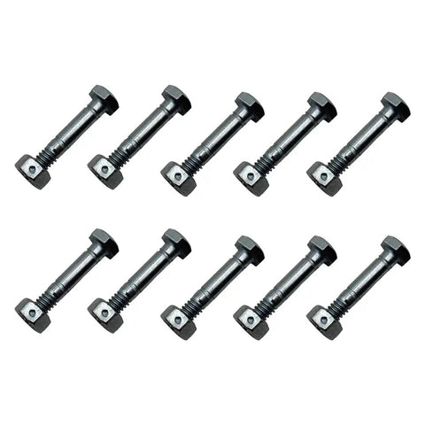 10 Pack Rock Solid Shear Pin And Nut Replacement Kit For John Deere Ariens Snow Throwers 1-9/16 By 1/4 Inches Replace Am123342 Heavy Duty Parts Fit Jacobsen Rotary Compact Blowers