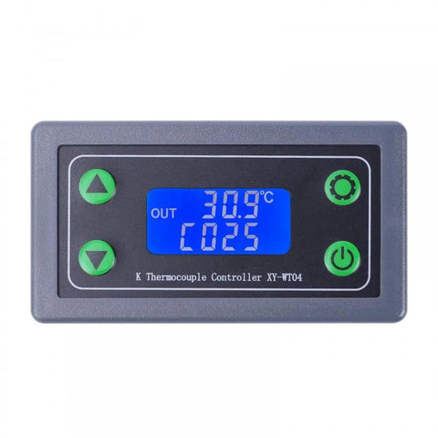 High Temperature Digital Thermostat Controller With K Type Thermocouple, Minus 99 To 999 Degrees Celsius Range, LCD Display