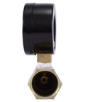 SharkBite 3/4 in pressure test kit valve with black cap, front view on brass push-to-connect fitting