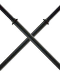 Set Of 2 Black Padded Sparring Bokken Foam Sword Practice Blades Thirty Five And A Quarter Inches Overall crossed on white background