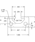 1 Inch By 0.5 Inch T Slotted Aluminum Extrusion For DIY Projects, 10 Series cross-section drawing with one channel slot