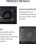 Inner loop filtration and vent details of Straight Up Slick Mini Solder Fume Extractor With Adjustable Telescopic Arm And Integrated Led Light.