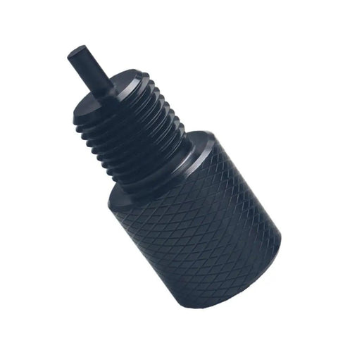 Dead Solid Aluminum Brake Proportioning Valve Bleeder Tool For Gm Combo Systems Quick Disc And Drum Purge Kit showing black knurled aluminum body.