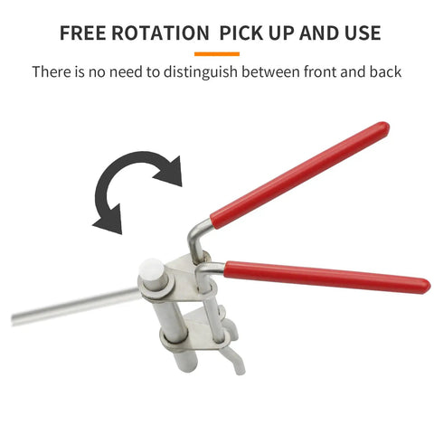 Pro Grade All In One Hydraulic Cylinder Seal Installer Kit 3 Piece Set with red rubber grip handles in use