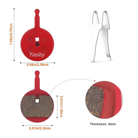 Four Pairs Disc Brake Pads Kit With Installation Tools High Performance Semi Metallic And Organic Resin Grippy MTB Bicycle
