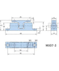 Heavy Duty Zinc Alloy Toggle Draw Latch For Wardrobe Cabinet And Furniture Security Hasp Lock Easy Install Durable Metal Hardware MX07-3 technical drawing with dimensions.