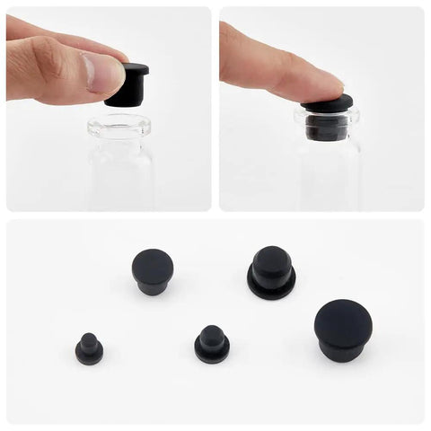 Grab This Awesome Set Of 50 Black Silicone Stopper Plugs In 5 Sizes For Tubes Bottles And Flows To Seal Ends Waterproof With Gorge Craft Quality Rubber Caps Perfect For DIY Projects Or Home Repairs Today. black silicone stopper plugs, 5 sizes, sealing bottle opening
