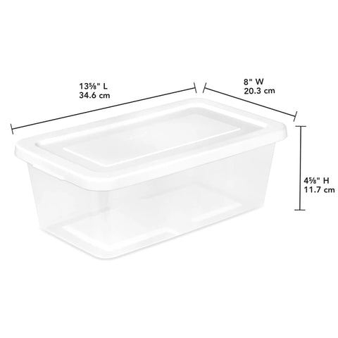 Slick Stackable Clear Plastic Storage Bins 6 Quart Capacity 12 Pack Ideal For Keeping Dorm Setup And Home Base Hella Neat While Organizing Craft Supplies Office Tools And Daily Essentials With Easy Grip Lids And Sturdy Build
