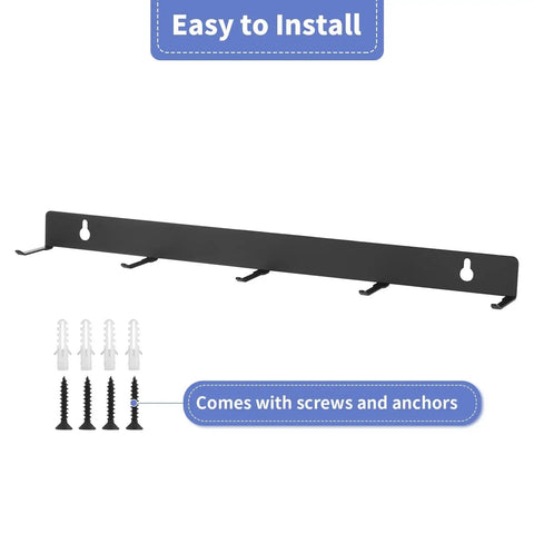 Two Pack Detailing Brush Hanger Wall Mount Organizer for Car Detailing with Five Hooks, Rustproof Metal Rack, screws included