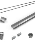 Kickstart Your Bathroom Remodel With This Heavy Duty 72 Inch Linear Shower Drain Rough In Base Kit Featuring Dope Stainless Steel Channel And Complete Pvc Fittings For A Smooth Quick Install No Sweat - components including stainless steel channel and PVC fittings.
