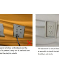 Image showing installation tips for Bubble Texture 3D PVC Wall Panels 12 Pack For Interior Decor Covers over electrical outlets.