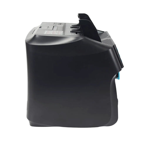 Side view of a Heavy Duty Paper Money Scanner Featuring Legit Fake Currency Detection And Effortless Two Pocket Sorting.