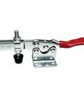 Close-up of 4 Pack 201B Quick Release Toggle Clamp Set, 300 Lbs Holding Capacity, Horizontal Antislip Woodworking Clamps.