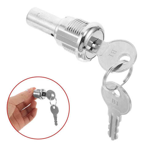 Gumball Machine Lock And Keys Set With Tubular Security Assembly for candy dispensers, close-up of lock and two keys design