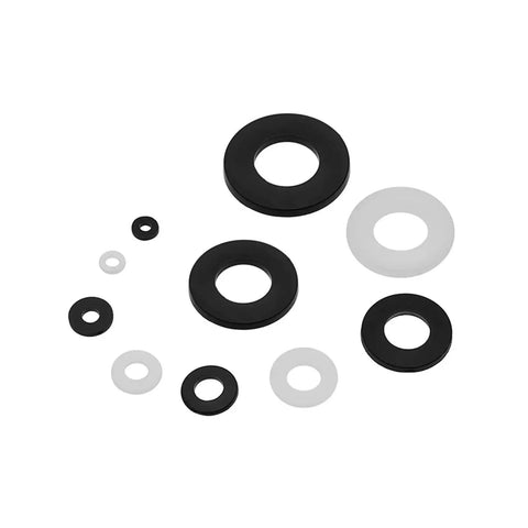 250 Piece All In One Nylon Flat Washer Set M2 Through M8 Black And White Hard Nylon Insulation Spacers Sealing Washers Ring Kit For Electronics DIY Projects Automotive And Heavy Duty Use black and white nylon washers