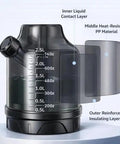 Close-up of the transparent 2.5L tank of Badass Foam Cannon Pressure Sprayer with measurement markings.