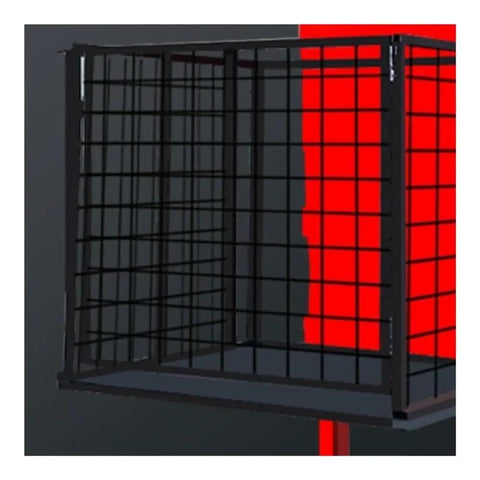 Heavy Duty Electric Hydraulic Scissor Lift Table With Portable Flatbed Cart For Smooth Freight Transport And Dependable Shop Floor Performance Built Like A Tank To Shift Heavy Loads Without Breaking A Sweat - Black wire cage on lift surface.